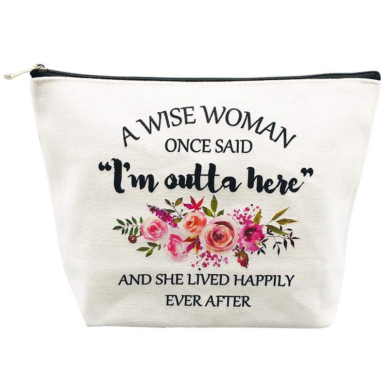 Charmoly Retirement Gifts for Women Best Friends Wife Mom Grandma Coworkers Boss Nurse Teachers Retirees Colleagues Work BFF Bestie Funny Birthday Retired Makeup Bag - Image 1